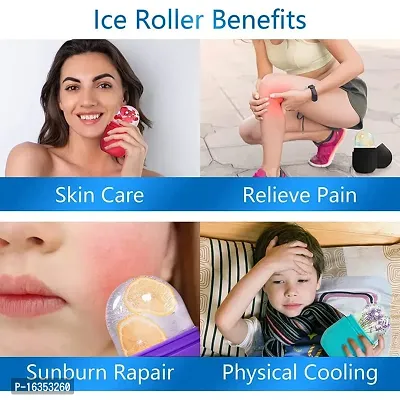 Multi Color  Ice Roller For Face, Neck and Body | For Puffy Eyes, Easy to Use and Carry | Unbreakable and Reusable | Glowing and Clear Skin (Random Color)-thumb5