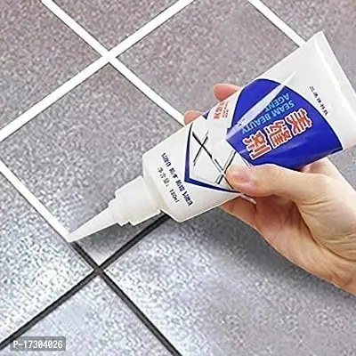 Tiles Gap Filler Waterproof Crack Grout Gap Filler Agent Water Resistant Silicone Sealant for Home Sink Gaps/Grouts Repair Filler Tube Paste for Kitchen, (180 ml)-thumb0