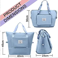 Nylon 40 Cm Imported Travel Duffle Bag, Expandable Folding Travel Bag for Women, Lightweight Waterproof Carry Weekender Overnight Luggage Bag for Travel (Blue, 40 x 23 x 45 Cm)-thumb1