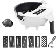 7 In 1 Vegetable Cutter With Drain Basket,Slicer Salad Machine Kitchen Tool Multifunctional Vegetable Mandoline Slicer-thumb3