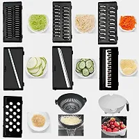 7 In 1 Vegetable Cutter With Drain Basket,Slicer Salad Machine Kitchen Tool Multifunctional Vegetable Mandoline Slicer-thumb2