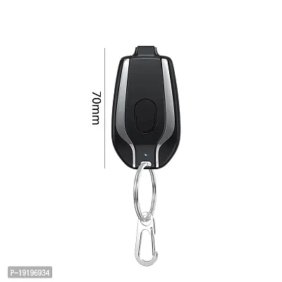 Black Lithium Small Portable Emergency Key Chain Power Bank Mini 1500Mah Fast Finger Key Power Bank Keychain C Type