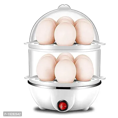 Egg Boiler Poacher Automatic Off Steaming Cooking Boiling Double Layer 14 Egg Boiler Multicolor