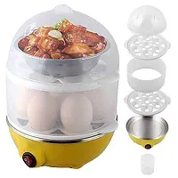 Egg Boiler Poacher Automatic Off Steaming Cooking Boiling Double Layer 14 Egg Boiler Multicolor-thumb3