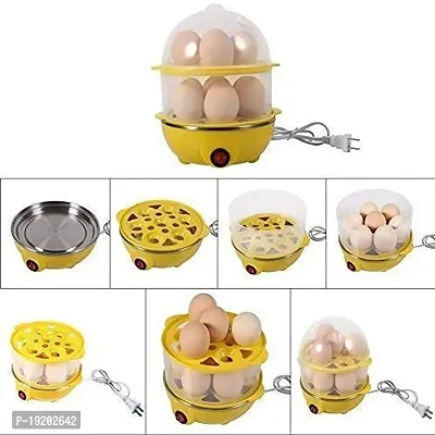 Egg Boiler Poacher Automatic Off Steaming Cooking Boiling Double Layer 14 Egg Boiler Multicolor-thumb3