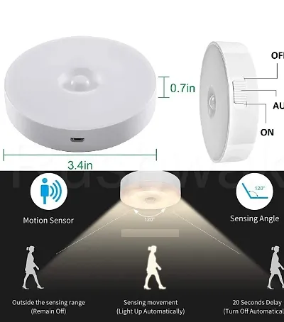 Motion sensor light for home with USB rechargeable sensor light (pack of 1)