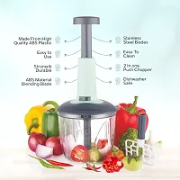 1100 ml 2 in 1 Push up Chopper with Blender affixed with 6 Sharp Blade | Vegetable and Fruit Cutter with Easy Push and chop Button (Pack of 1)-thumb2
