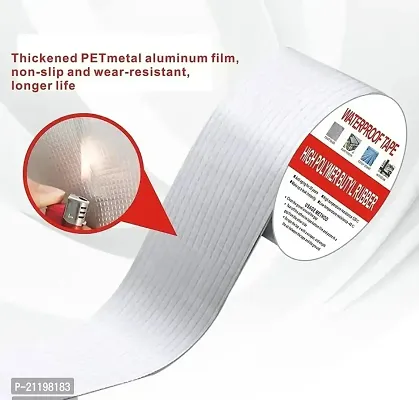 Silver Super Strong Adhesive Waterproof Permanent Repair Aluminum Butyl Tape Rubber Foil Suitable for Roof Leak, surface Crack, Window Sill Gap, Boat Sealing, Home Renovation.-thumb0