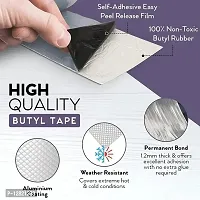 Silver Super Strong Adhesive Waterproof Permanent Repair Aluminum Butyl Tape Rubber Foil Suitable for Roof Leak, surface Crack, Window Sill Gap, Boat Sealing, Home Renovation.-thumb3