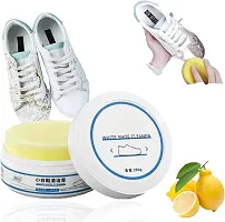 White Shoe Cleaning Cream, Practical Shoe Cleaning Kit - Shoe Cream with Sponge, Shoes Whitening Cleansing, Stain Remover Cleansing Cream for Shoe, No-Wash, for Leather Shoes - 260GM-thumb2