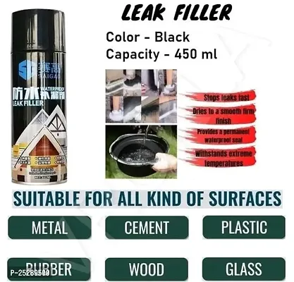 Waterproof Leak Proof Spray, Rubber Flex Repair  Sealant Crack Hole Spray, Leak Proof Spray (Pack of 1, Black)-thumb2