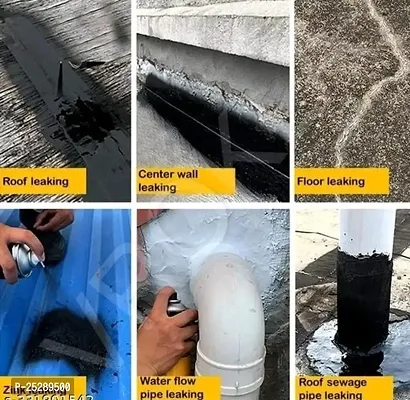 Waterproof Leak Proof Spray, Rubber Flex Repair  Sealant Crack Hole Spray, Leak Proof Spray (Pack of 1, Black)-thumb3