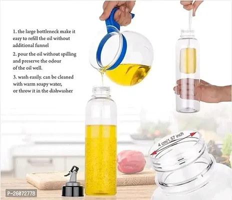 Plastic Oil Dispenser 1 Litre Cooking Oil Dispenser Bottle Oil Container,Transparent-thumb2