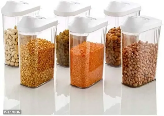 Easy Flow Plastic Kitchen Storage Jars And Container Set, Transparent ( 750Ml)