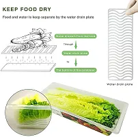 Ferrena Fridge Storage Boxes for Vegetables, Fridge Organizer Box Set with Stackable Drain Rack and Removable Lid, Fridge Storage Containers for Fish, Meat, Vegetable, Fruit 1500 Ml (Pack of 8)-thumb4