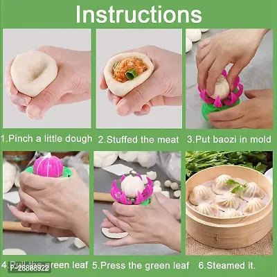 Steam Bun Dumpling Momos Maker, Momo Maker Mould Shapes Plastic (Multicolor pack 1)-thumb4