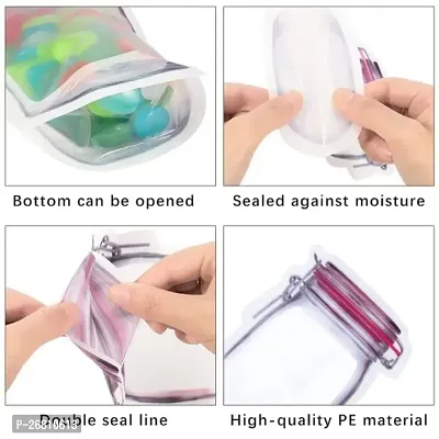 Ziplock Bags for Fridge Storage, Bottle Shape Storage Pouch, Mason Jar Bottle Bags Plastic Storage Pouch, Multicolor 1 Pcs 500 ml, 1 Pcs 250 ml, 1 Pcs 150 ml Zip Lock (Set 3)-thumb4