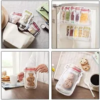 Ziplock Bags for Fridge Storage, Bottle Shape Storage Pouch, Mason Jar Bottle Bags Plastic Storage Pouch, Multicolor 1 Pcs 500 ml, 1 Pcs 250 ml, 1 Pcs 150 ml Zip Lock (Set 3)-thumb2