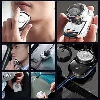Mini Electric Shaver Portable Shaver for Men Pocket Hair Trimmers Machine for Unisex USB Rechargeable Beard Shaving Fashion Hair Shaver Easy One-Button Use for Travel-thumb1