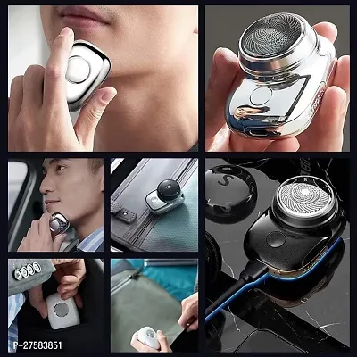 Mini Electric Shaver Portable Shaver for Men Pocket Hair Trimmers Machine for Unisex USB Rechargeable Beard Shaving Fashion Hair Shaver Easy One-Button Use for Travel-thumb2