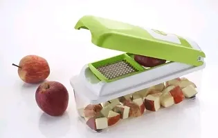 Ferrena Multi-Purpose Plastic 12-in-1 Manual Vegetable and Fruits Grater, Chipser Chopper, Slicer, Cutter and Dicer with Stainless Steel Blades and 1 Pillar (Multicolor)-thumb3