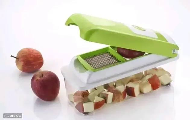 Ferrena Multi-Purpose Plastic 12-in-1 Manual Vegetable and Fruits Grater, Chipser Chopper, Slicer, Cutter and Dicer with Stainless Steel Blades and 1 Pillar (Multicolor)-thumb4