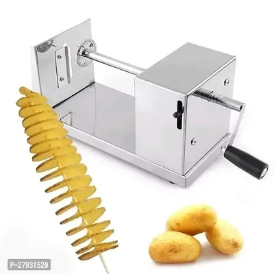 Ferrena Stainless Steel, Iron Potato Spiral twister Cutter Machine Twister Curly French Fry Tornado Slicer, Metallic