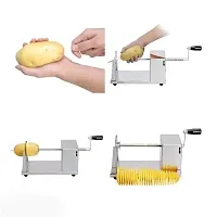 Ferrena Stainless Steel, Iron Potato Spiral twister Cutter Machine Twister Curly French Fry Tornado Slicer, Metallic-thumb1