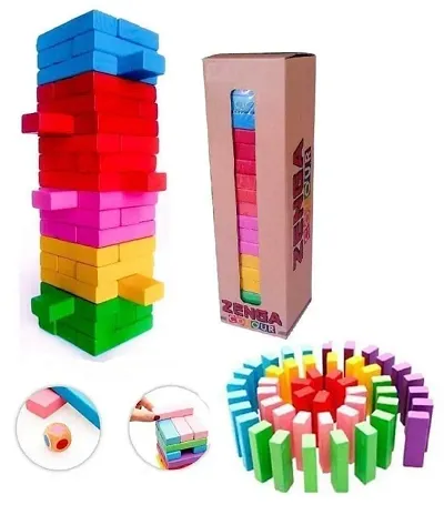 Wooden Blocks Tumbling Stacking Zenga Game For Kids and Adults