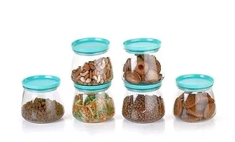 Ferrena Plastic Airtight Container Jar Set For Kitchen - 900  ml Set Of 6 Made In India-thumb2