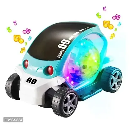 Stylish Multicoloured 360 Degree Rotating with 3D Lights Musical and Flashing Light Sound Car for Kids-thumb0