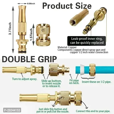 Brass Water Spray Nozzle Suitable for 1/2 Hose Pipe Adjustable Brass Spray Nozzle-thumb5