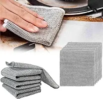 Non Scratch Dish Wash Cloth (3 Pack) Two Layer Mesh Wire Cloth for Kitchen Reusable Non Scratch Wire Dish Cloth Multipurpose Wire Dishwashing Rags for Wet and Dry Cleaning Scrubber Dish Cloth-thumb1