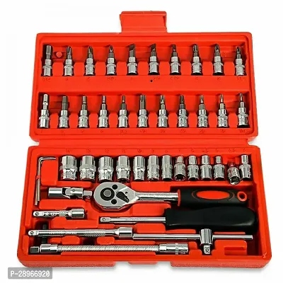 46 in 1 Pcs Tool Kit  Screwdriver and Socket Set Multi Purpose Tool Case-thumb0