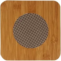 Square Shape Heat Resistant Wooden Coaster Pad Place mat for Hot Bowl Tea Cup, Kitchen Dining Pan Pot Holder,(Pack of 1, Size 15cm)-thumb3