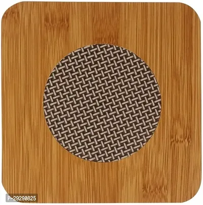 Square Shape Heat Resistant Wooden Coaster Pad Place mat for Hot Bowl Tea Cup, Kitchen Dining Pan Pot Holder,(Pack of 1, Size 15cm)-thumb4