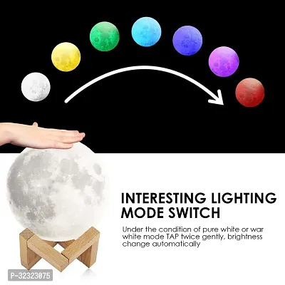 3D Moon Lamp 7 Colour 15 cm Changeable Sensor Touch Moonlight Lamp with Stand  USB-thumb2