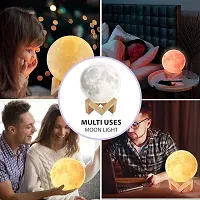 3D Moon Lamp 7 Colour 15 cm Changeable Sensor Touch Moonlight Lamp with Stand  USB-thumb3