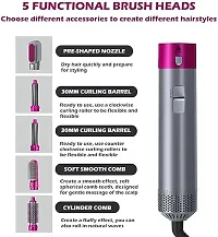 Hot Air Brush for 5 in 1 Hot Air Styler Hair Dryer Comb Fast Heating Crimper Wand Manual Curler-thumb1