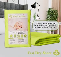 Fast Dry Cotton Extra Absorbent Waterproof And Reusable Bed Protector/Dry Sheet For Baby- Extra Large 140X200 Cm -Mint Green, Pack Of 1-thumb1