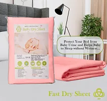 Fast Dry Cotton Extra Absorbent Waterproof And Reusable Bed Protector/Dry Sheet For Baby- Extra Large 140X200 Cm -Pink, Pack Of 1-thumb1
