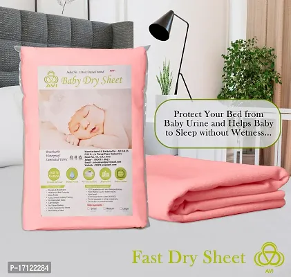 Fast Dry Cotton Extra Absorbent Waterproof And Reusable Bed Protector/Dry Sheet For Baby- Extra Large 140X200 Cm -Pink, Pack Of 1-thumb2