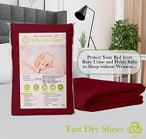 Fast Dry Cotton Extra Absorbent Waterproof And Reusable Bed Protector/Dry Sheet For Baby- Extra Large 140X200 Cm -Maroon, Pack Of 1-thumb1