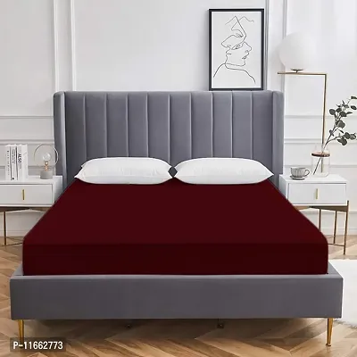 AVI Waterproof Soft Terry Cotton Breathable Lycra Elastic Fitted Style Mattress Protector/ Bed Cover - 36 x 72 Inch / 3 x 6 Feet / 91.5 x 183 CM, Small Size, Maroon-thumb0