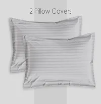 AVI Set of 2 Sateen Striped Cotton Pillow Cover, White (18 Inch X 28 Inch)-thumb3