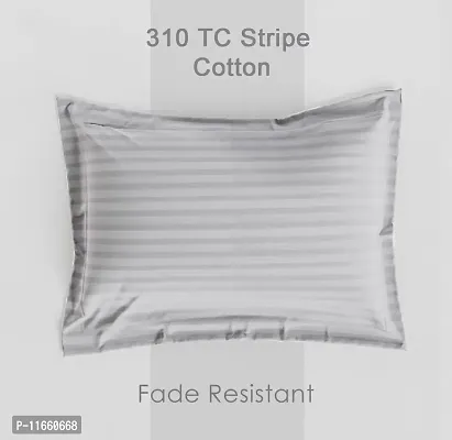 AVI Set of 2 Sateen Striped Cotton Pillow Cover, White (18 Inch X 28 Inch)-thumb3