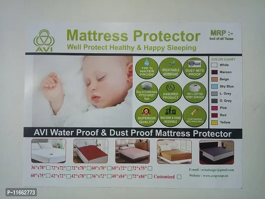 AVI Waterproof Soft Terry Cotton Breathable Lycra Elastic Fitted Style Mattress Protector/ Bed Cover - 36 x 72 Inch / 3 x 6 Feet / 91.5 x 183 CM, Small Size, Maroon-thumb4