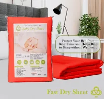 Fast Dry Cotton Extra Absorbent Waterproof And Reusable Bed Protector/Dry Sheet For Baby- Extra Large 140X200 Cm -Red, Pack Of 1-thumb1