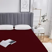 AVI Waterproof Soft Terry Cotton Breathable Lycra Elastic Fitted Style Mattress Protector/ Bed Cover - 36 x 72 Inch / 3 x 6 Feet / 91.5 x 183 CM, Small Size, Maroon-thumb1