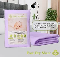 Fast Dry Cotton Extra Absorbent Waterproof And Reusable Bed Protector/Dry Sheet For Baby- Extra Large 140X200 Cm -Purple, Pack Of 1-thumb1